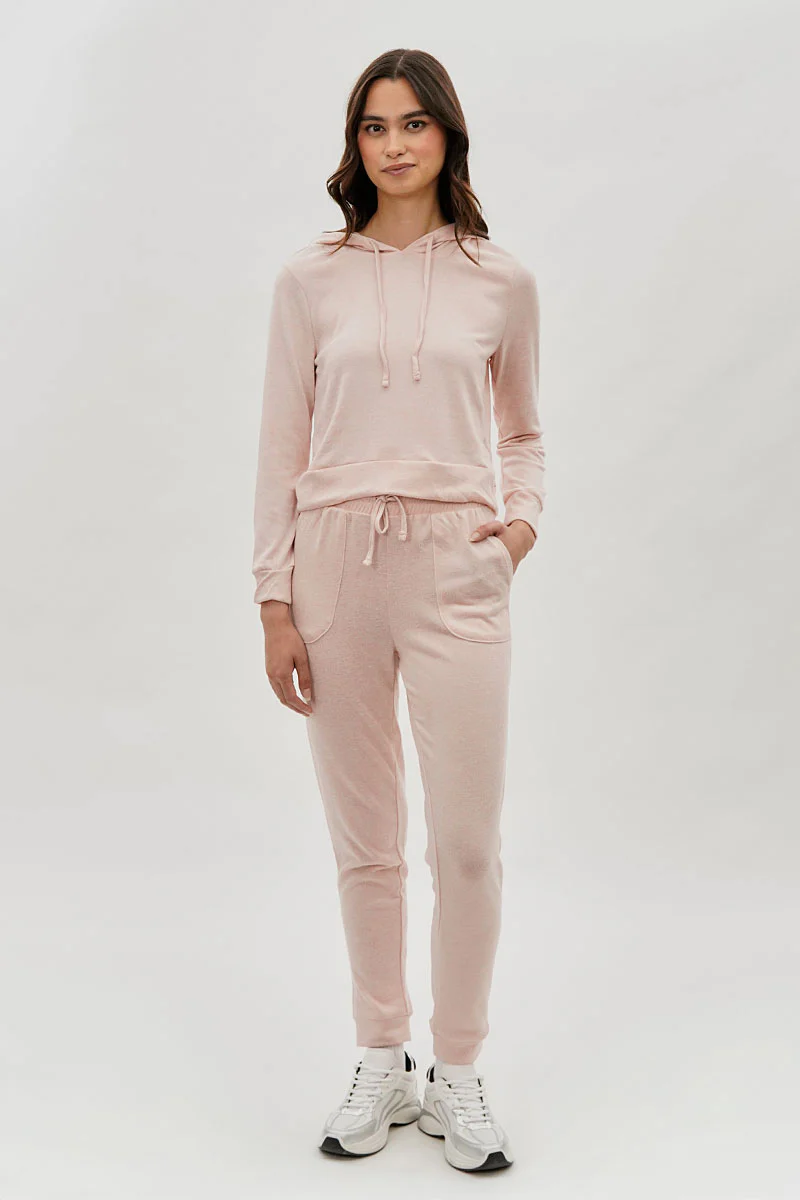 Fahrenheit Cropped Pullover Hoodie - Blush - Image 5