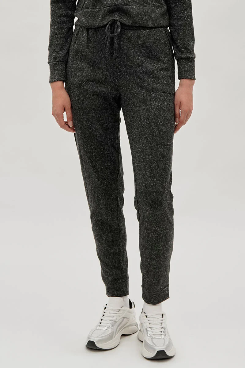 Fahrenheit Tie Waist Knit Joggers - Black
