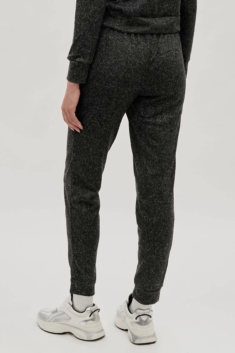 Fahrenheit Tie Waist Knit Joggers - Black - Image 3