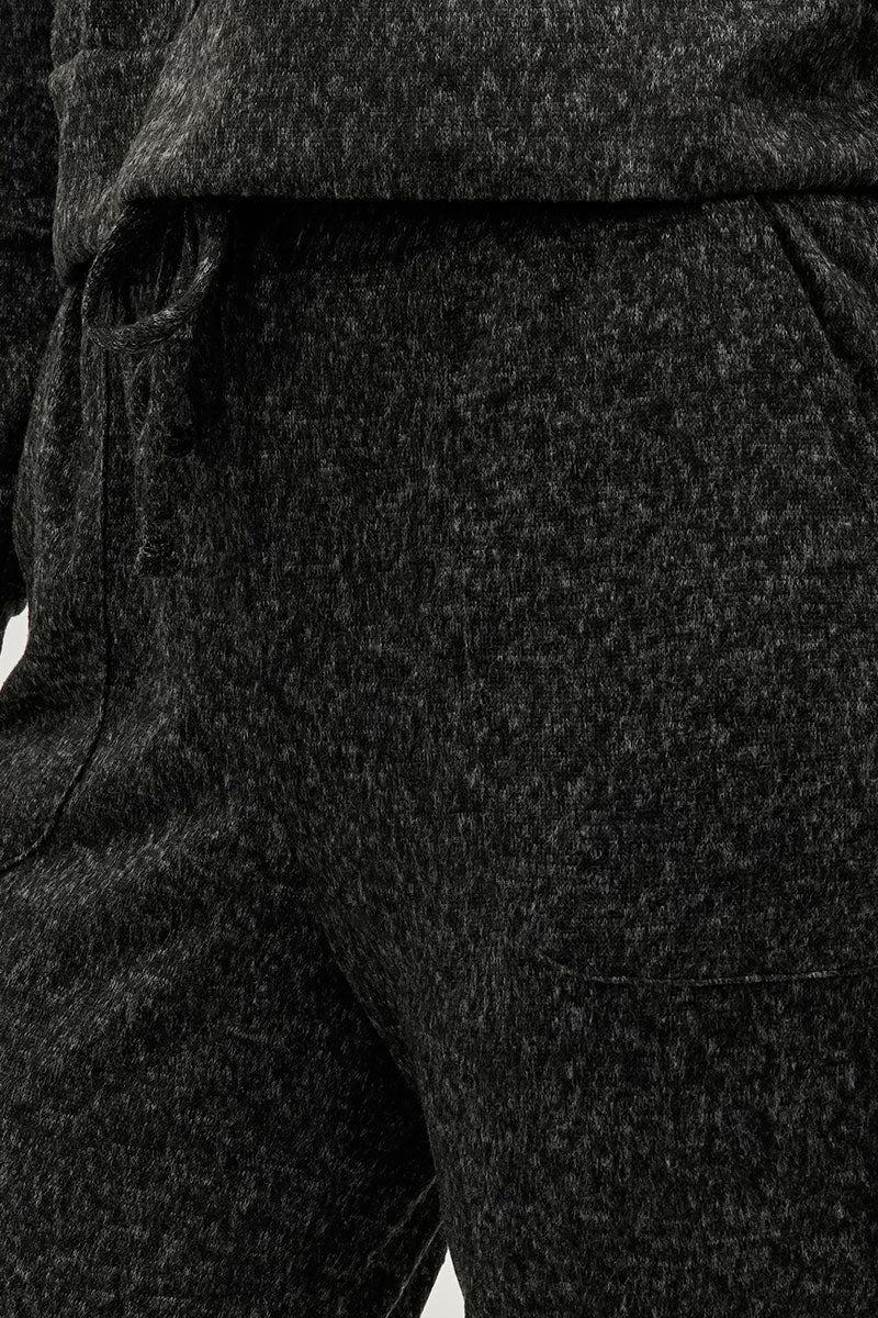 Fahrenheit Tie Waist Knit Joggers - Black - Image 4