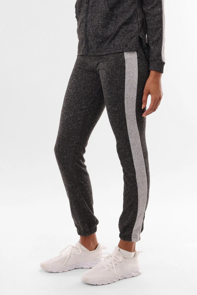 Fahrenheit Side Stripe Joggers - Black - Image 2