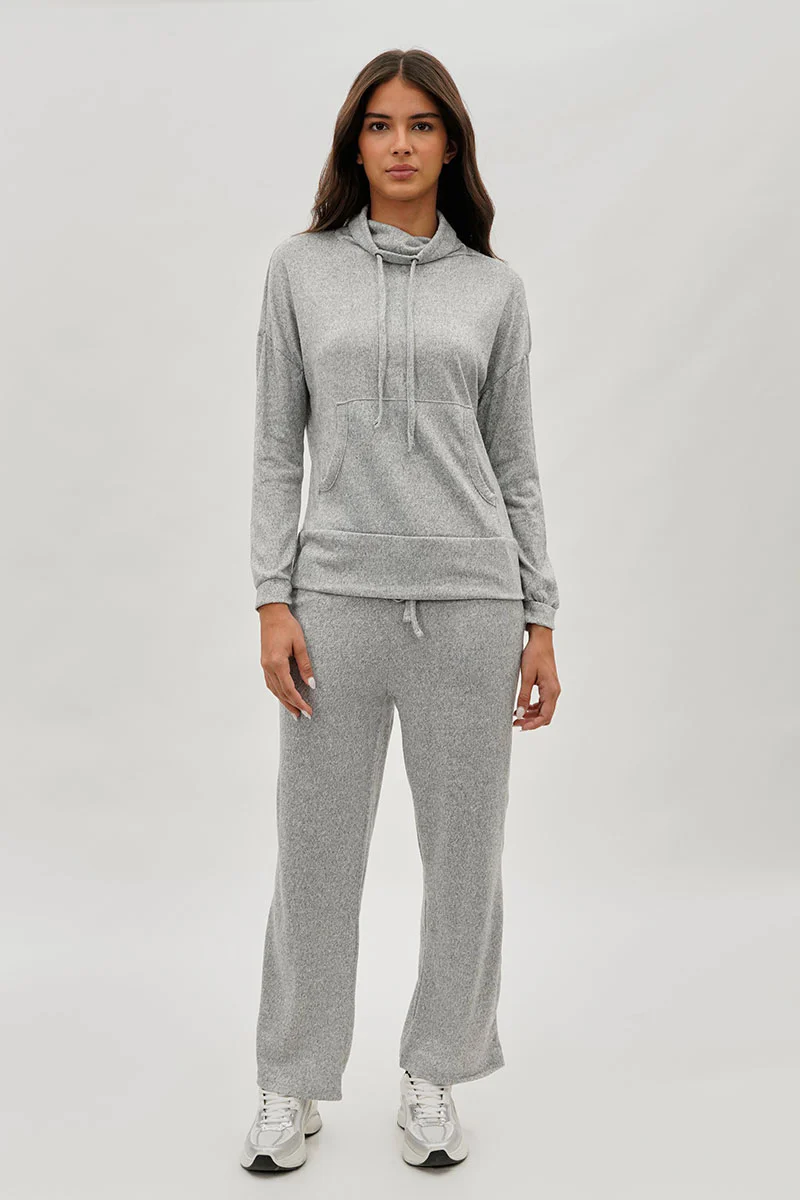 Fahrenheit Wide Leg Drawstring Sweatpants - Grey - Image 5