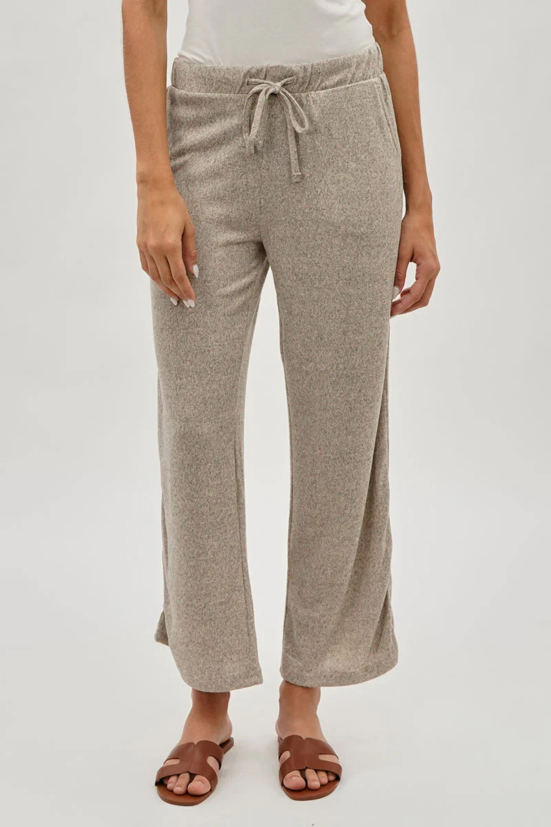Fahrenheit Wide Leg Drawstring Sweatpants - Cream