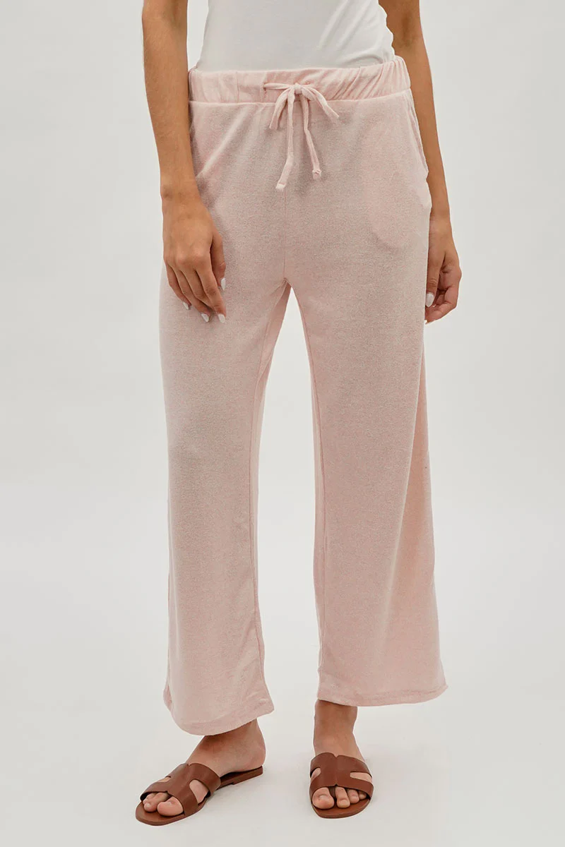 Fahrenheit Wide Leg Drawstring Sweatpants - Blush