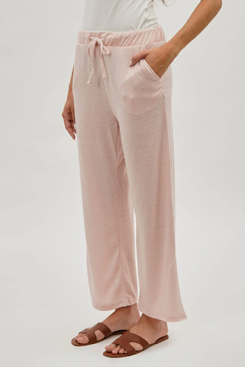 Fahrenheit Wide Leg Drawstring Sweatpants - Blush - Image 2