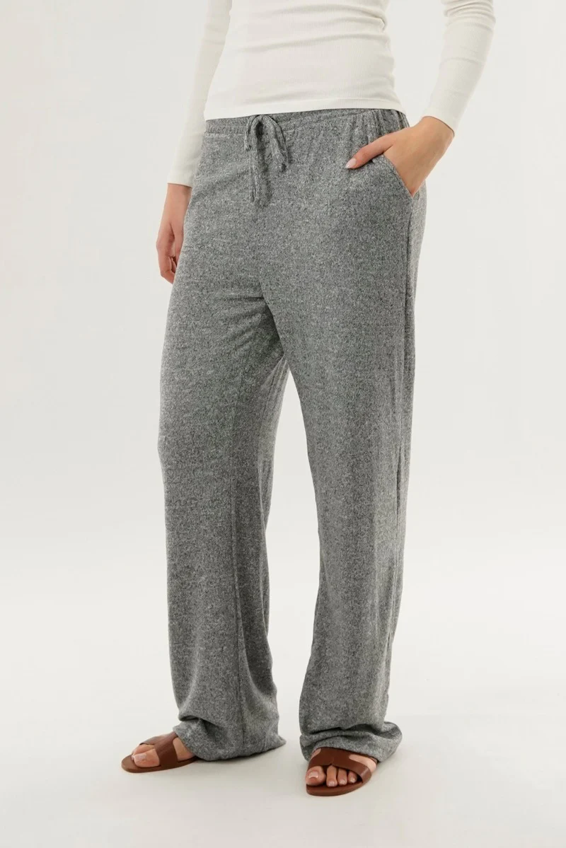 International INC Company Wide Leg Knit Sweatpants - Grey - Image 2