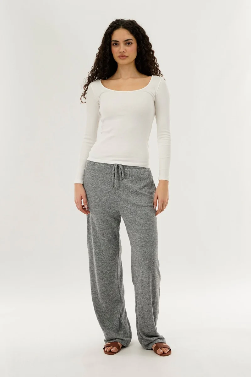 International INC Company Wide Leg Knit Sweatpants - Grey - Image 5