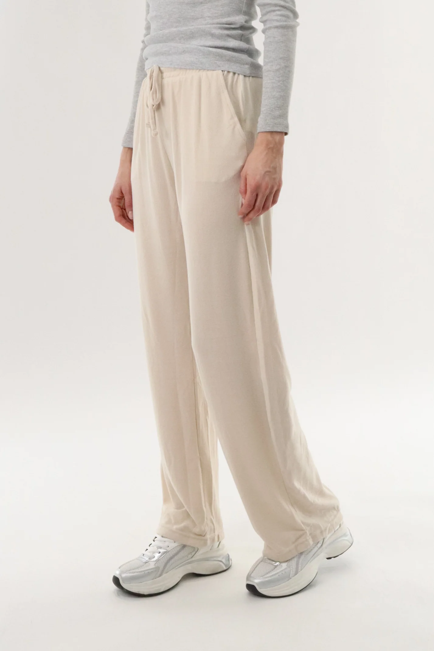 International INC Company Wide Leg Sweatpants - Cream - Image 2