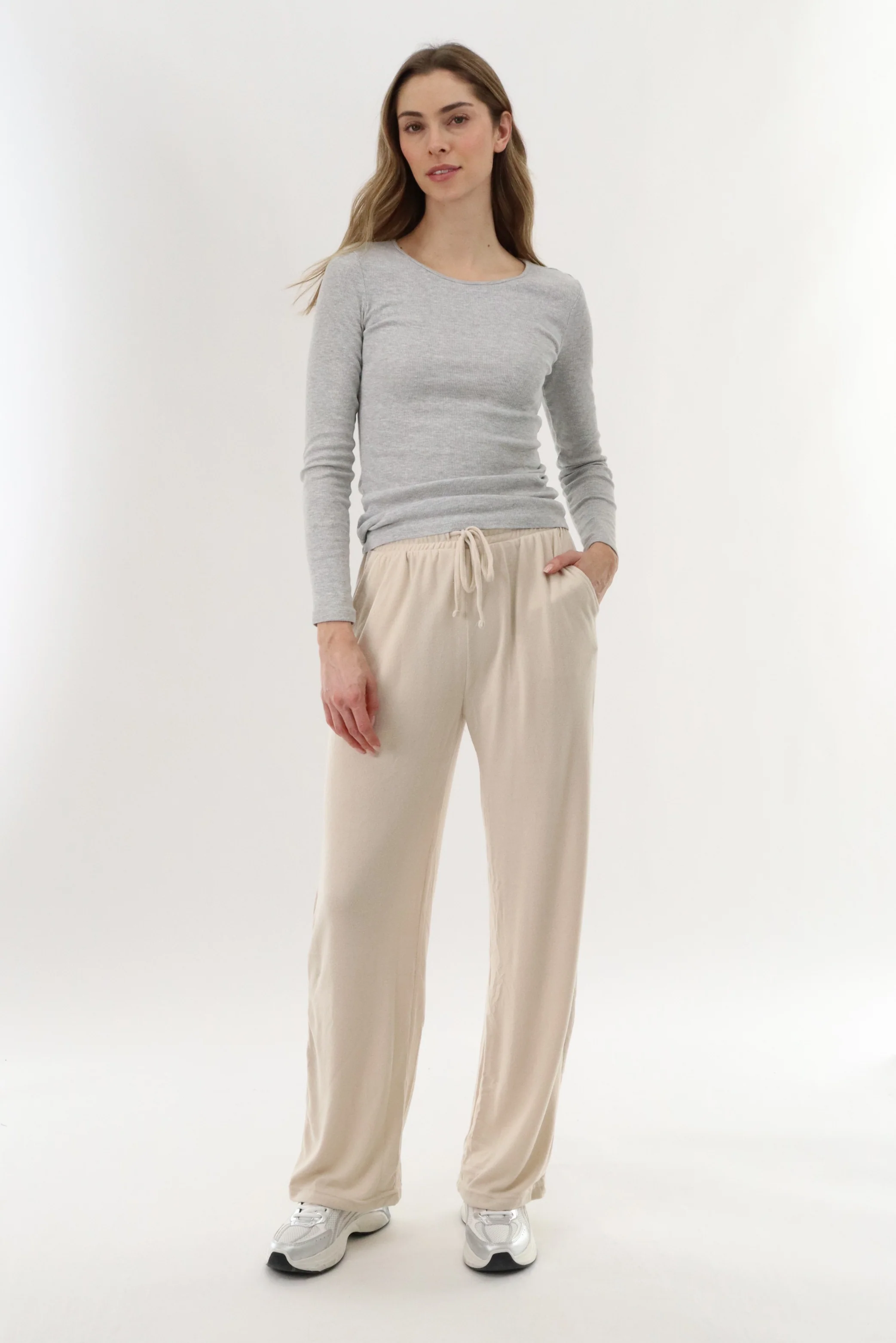 International INC Company Wide Leg Sweatpants - Cream - Image 5