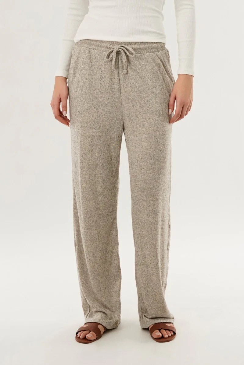 International INC Company Wide Leg Knit Sweatpants - Beige