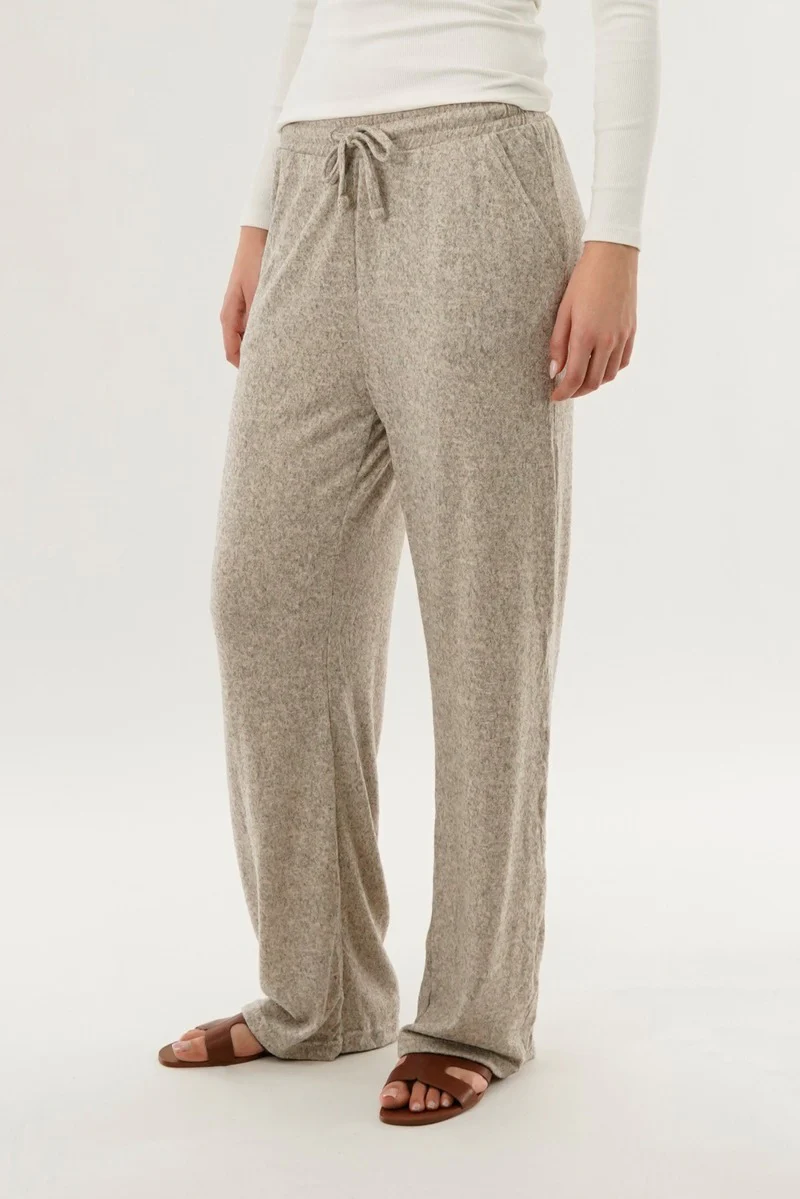 International INC Company Wide Leg Knit Sweatpants - Beige - Image 2