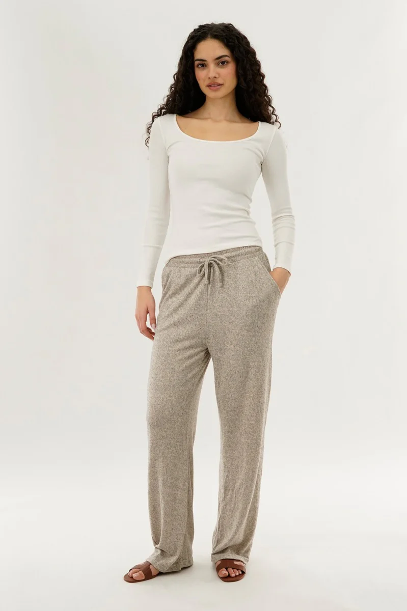International INC Company Wide Leg Knit Sweatpants - Beige - Image 5