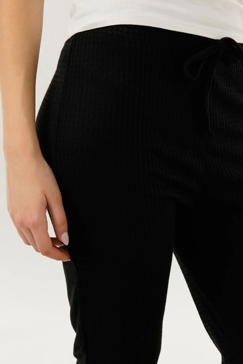 International INC Company Waffle Knit Joggers - Black - Image 4