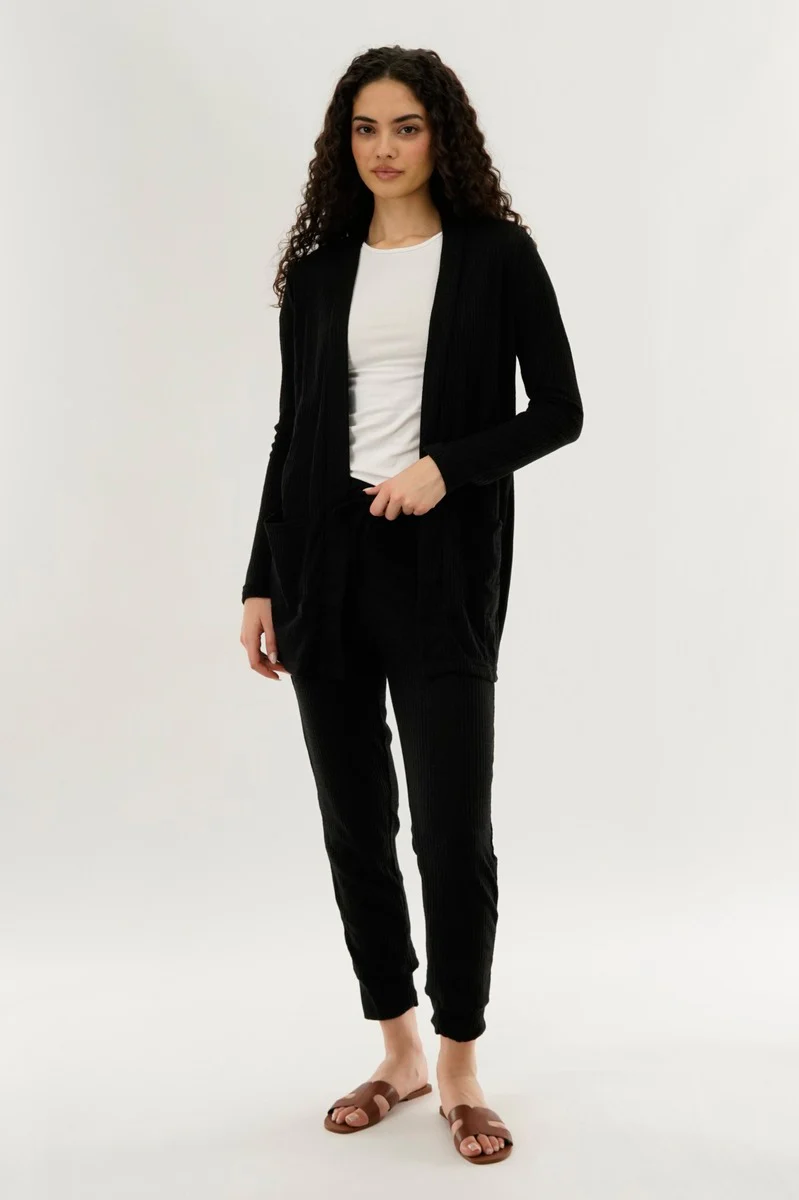 International INC Company Waffle Knit Joggers - Black - Image 5