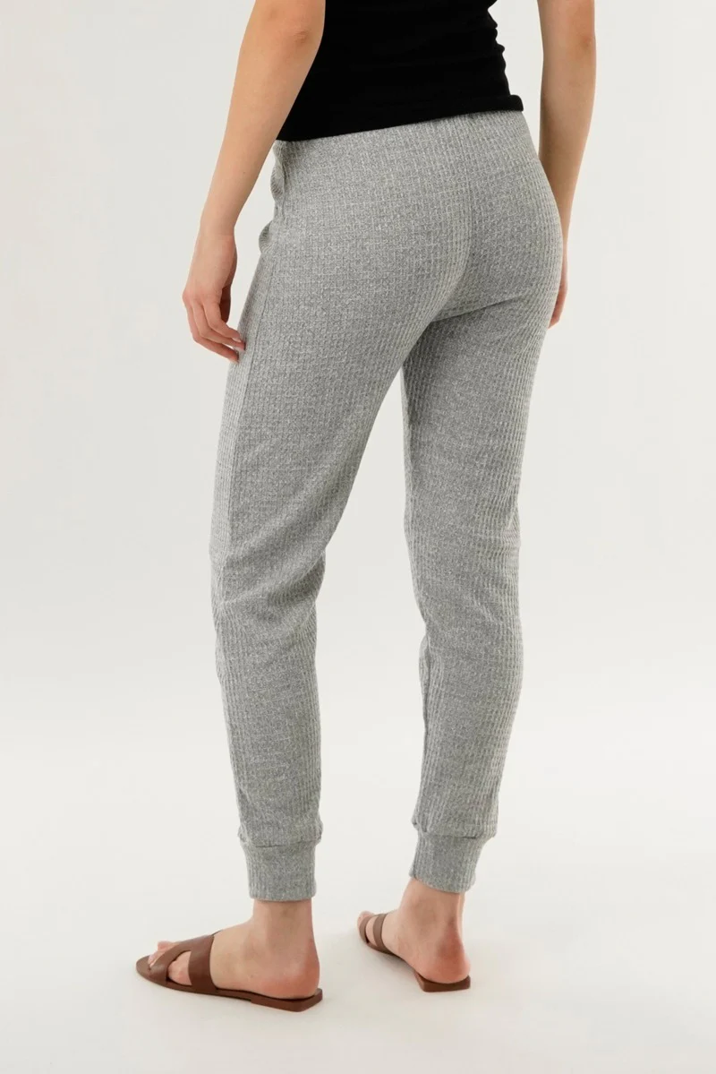 International INC Company Waffle Knit Joggers - Grey - Image 3