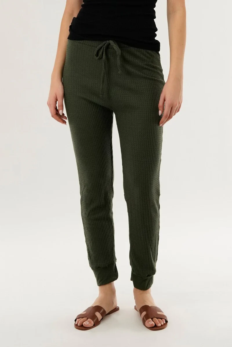 International INC Company Waffle Knit Joggers - Green