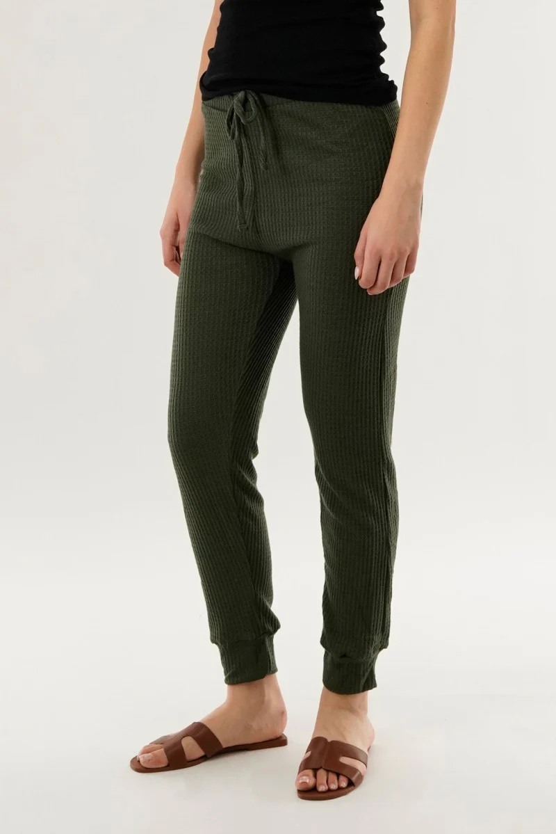 International INC Company Waffle Knit Joggers - Green - Image 2