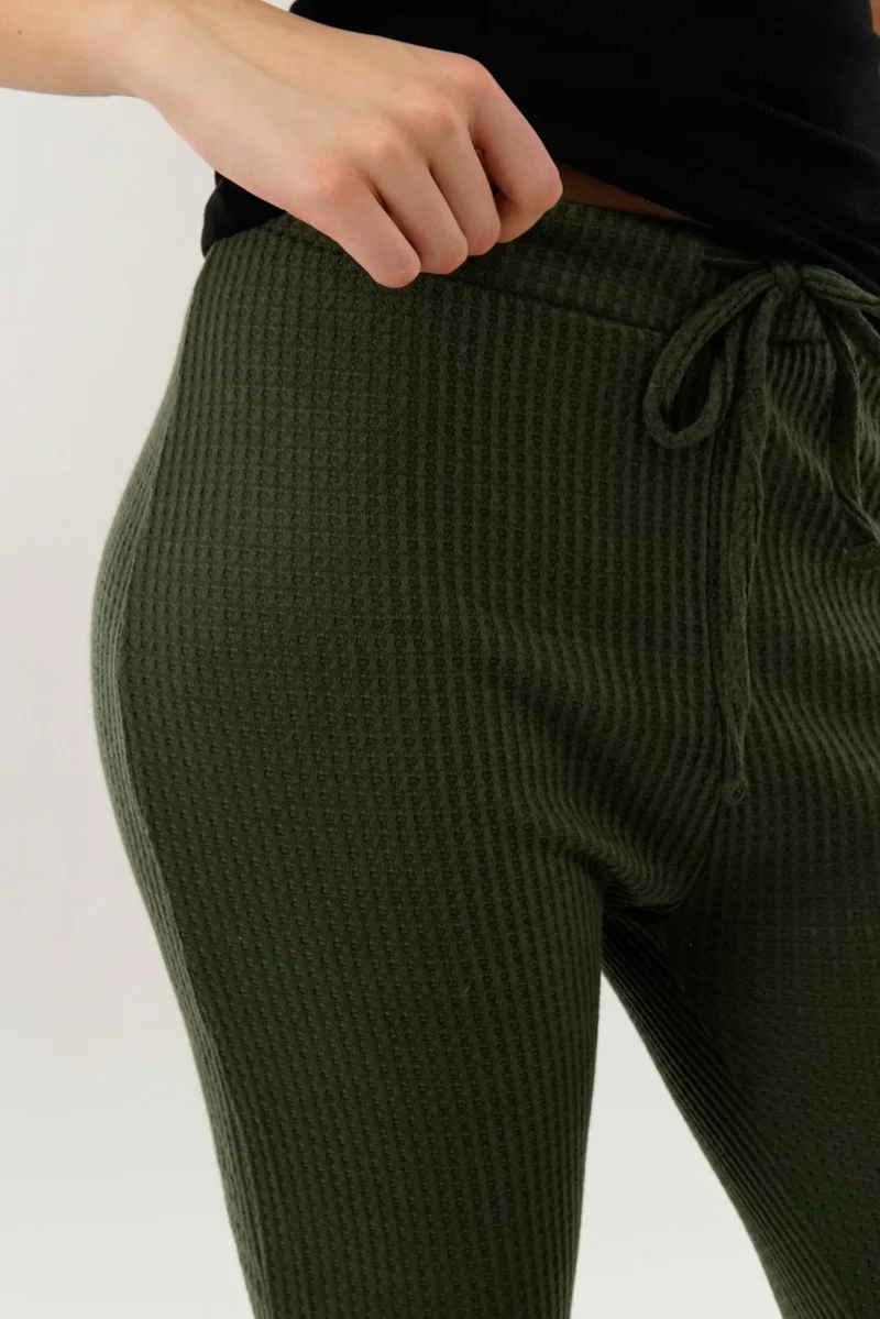 International INC Company Waffle Knit Joggers - Green - Image 4