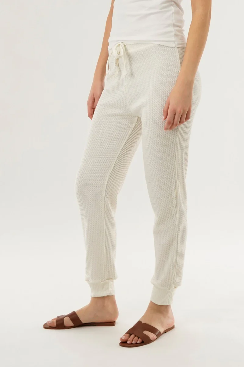 International INC Company Waffle Knit Joggers - Cream - Image 2