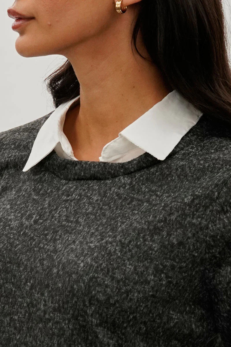 International INC Company Collared Pullover Sweater - Grey - Image 4