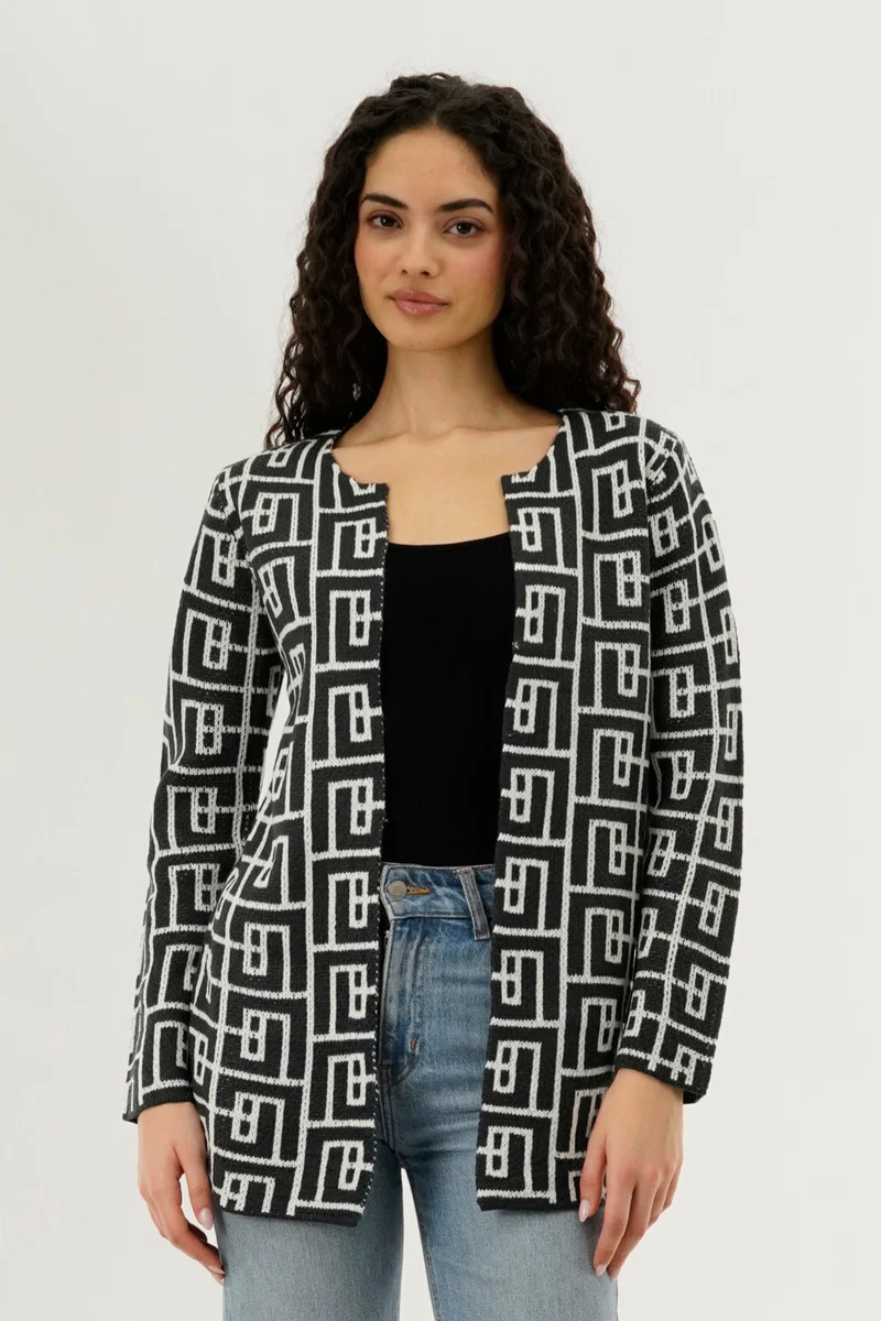 Beechers Brook Long Sleeve Knit Open Cardigan - Grey