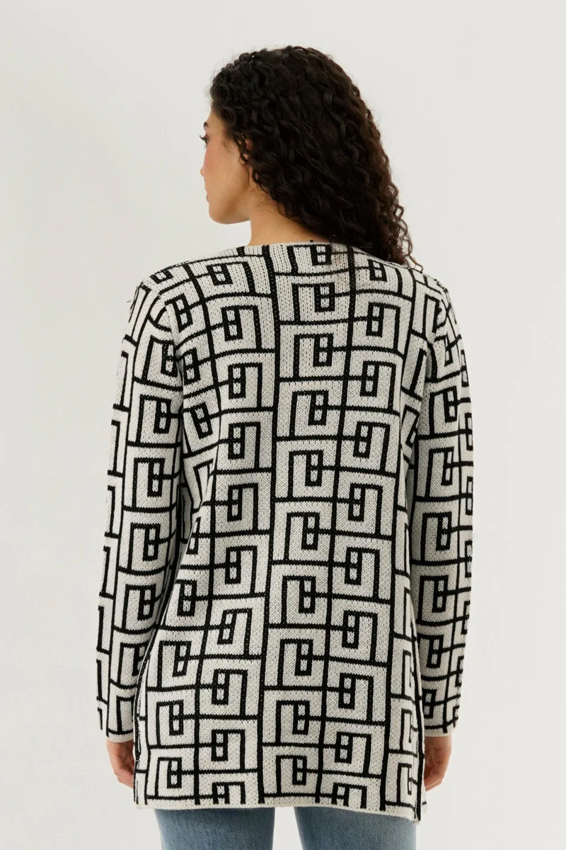 Beechers Brook Long Sleeve Knit Open Cardigan - Cream - Image 3