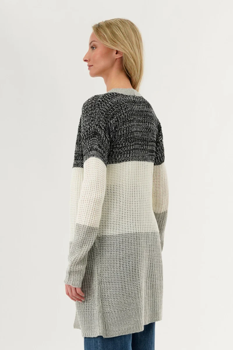 Stylexchange Colour Block Knit Cardigan - Black - Image 3