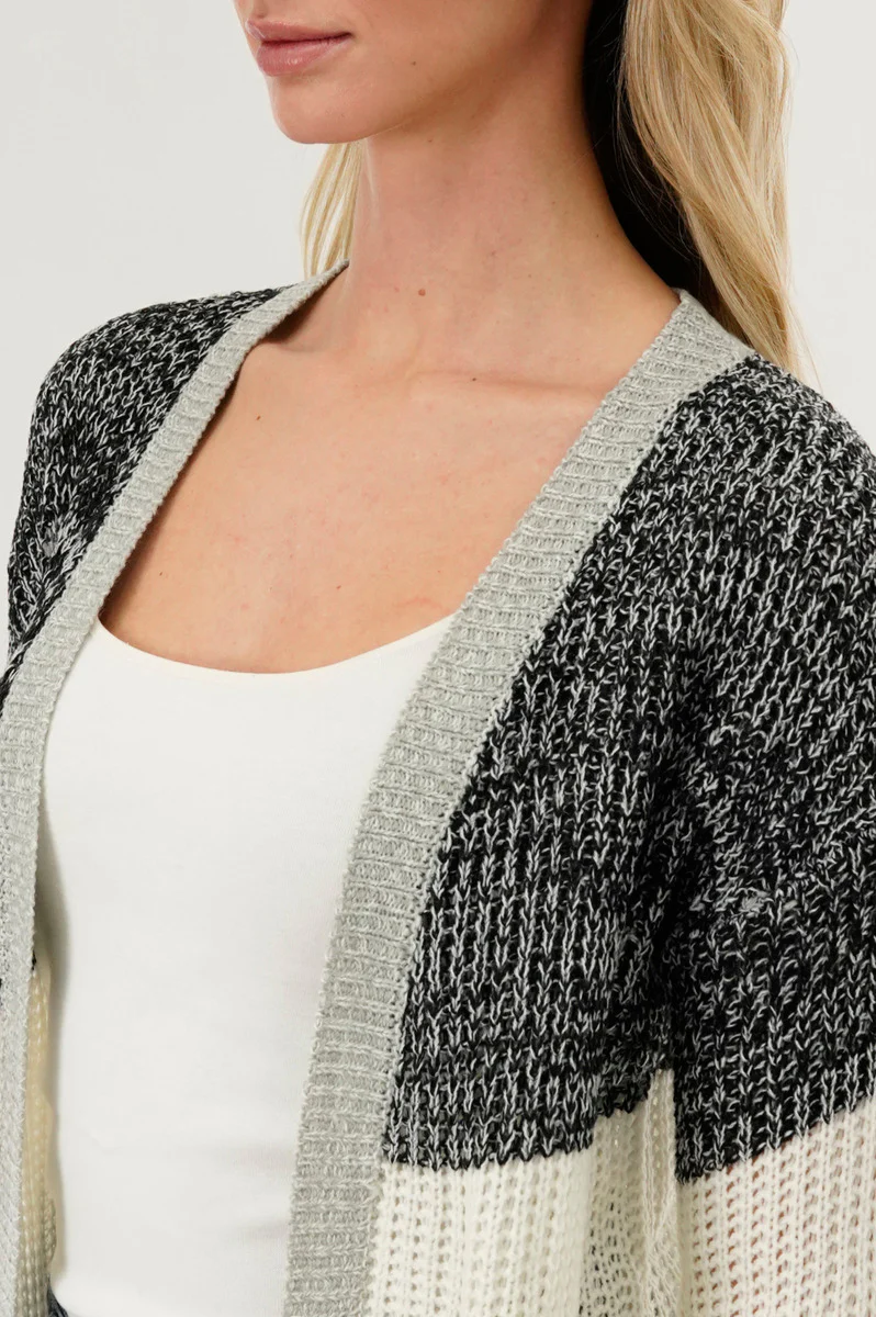 Stylexchange Colour Block Knit Cardigan - Black - Image 4