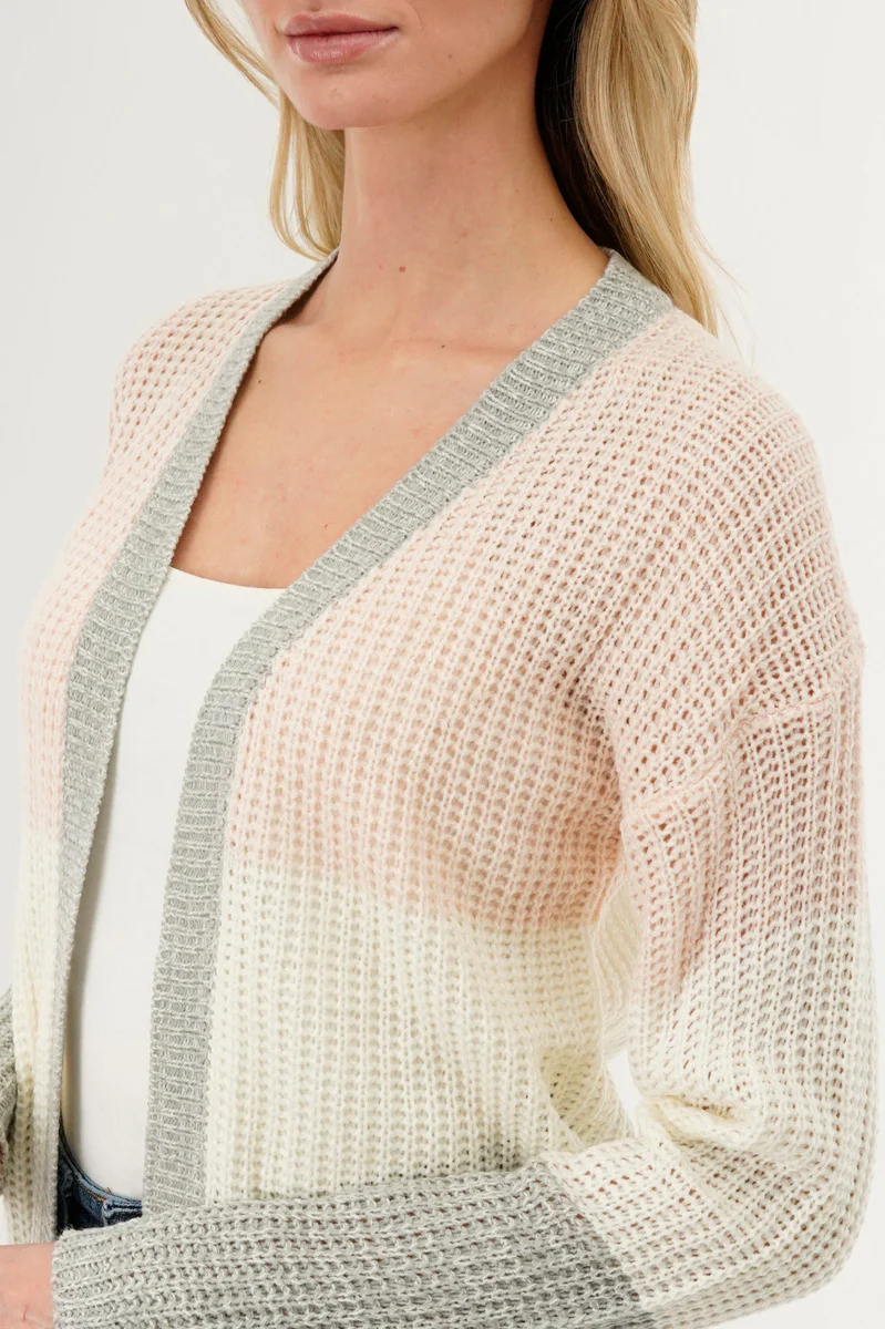 Stylexchange Colour Block Knit Cardigan - Pink - Image 4