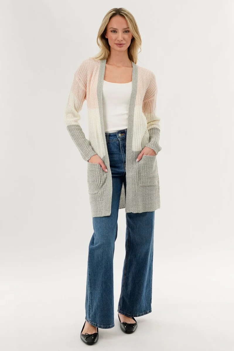 Stylexchange Colour Block Knit Cardigan - Pink - Image 5
