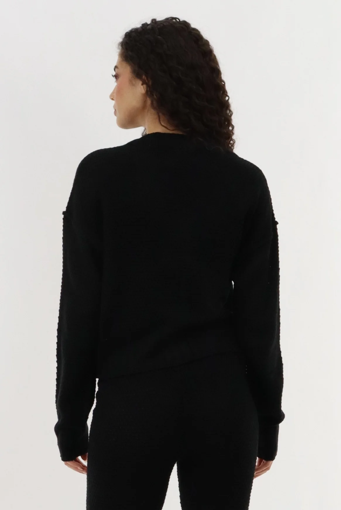 Runaway Bay V-Neck Knit Cardigan - Black - Image 3