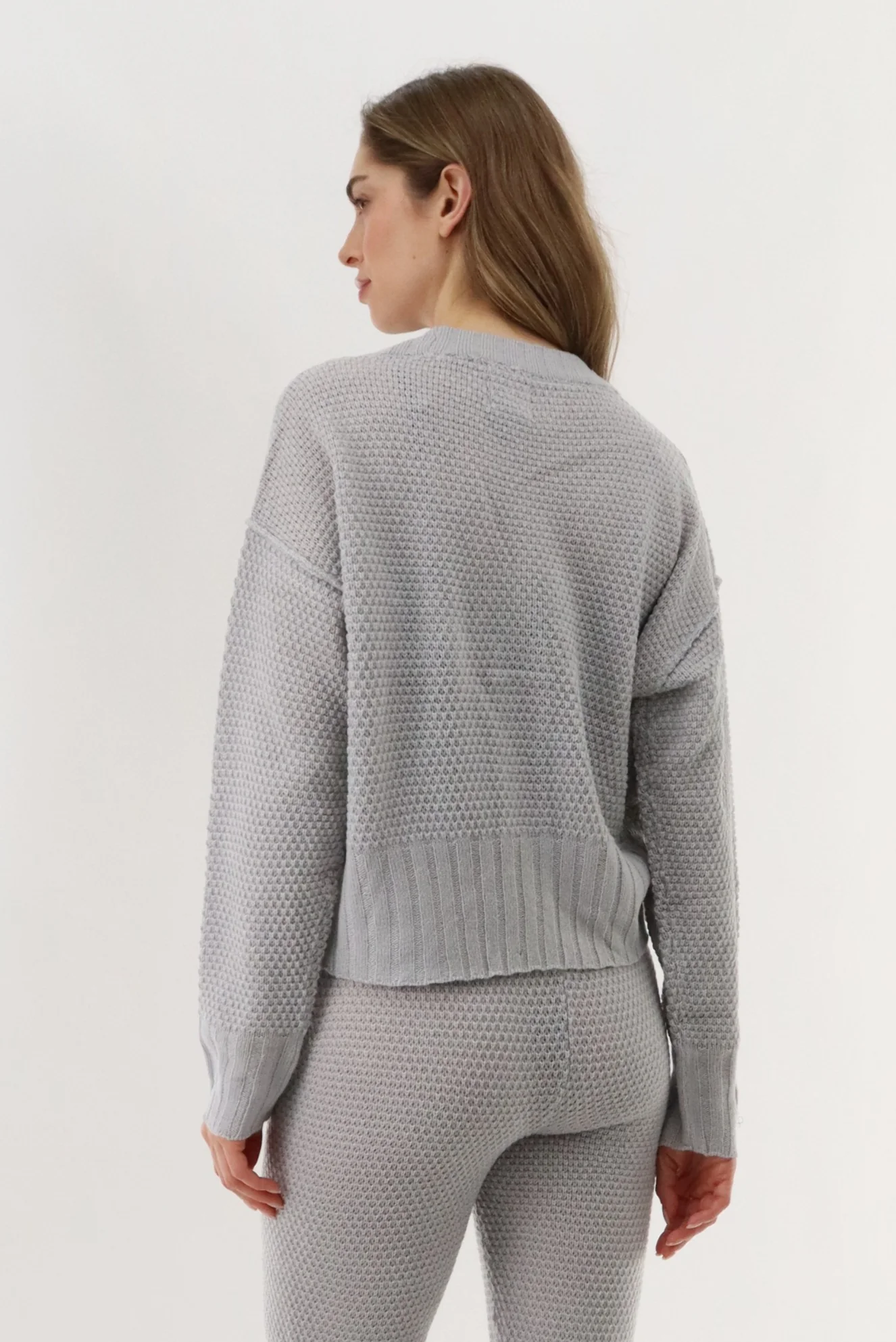 Runaway Bay V-Neck Knit Cardigan - Grey - Image 3