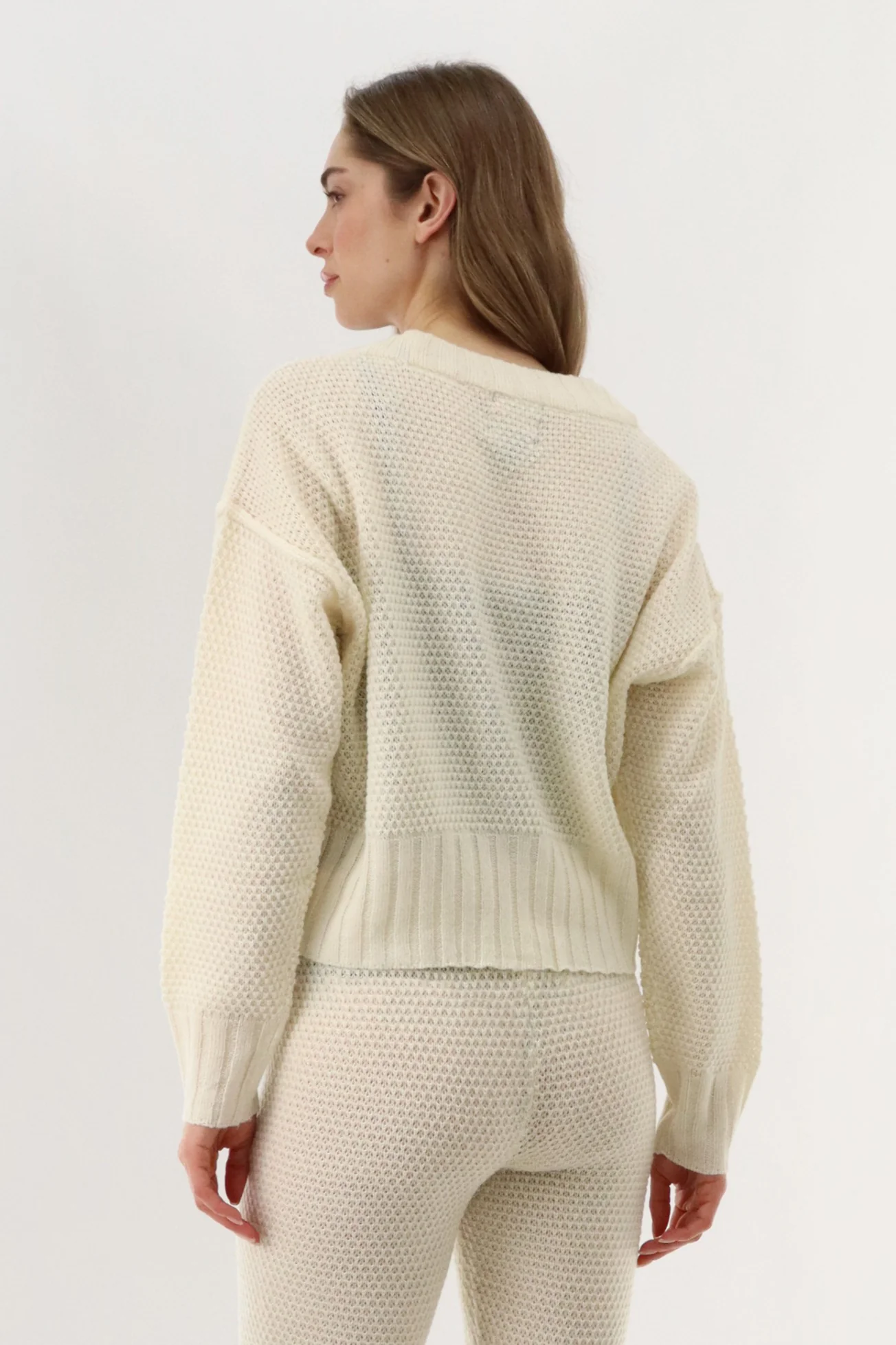 Runaway Bay V-Neck Knit Cardigan - Cream - Image 3