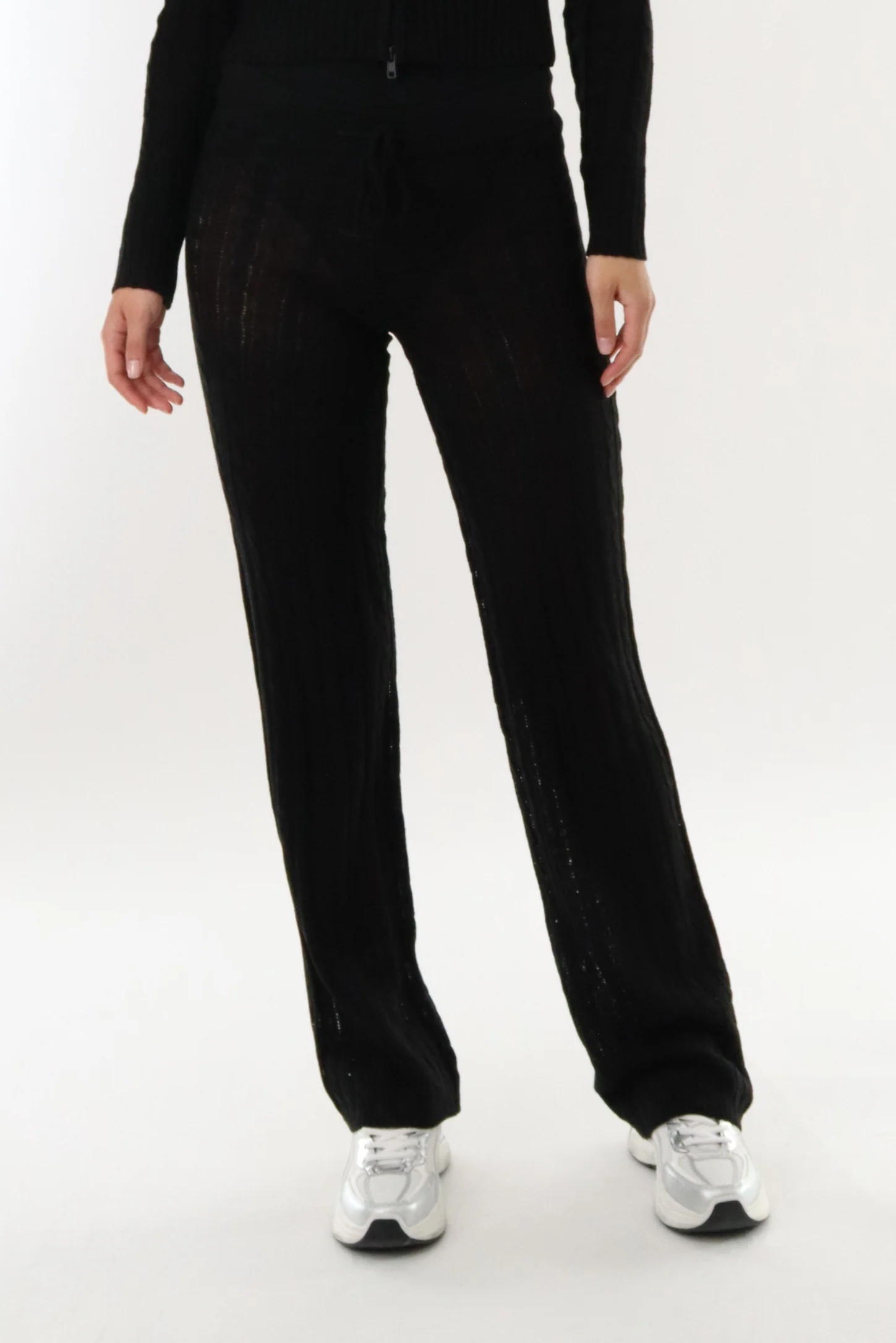 Runaway Bay Cable Knit Pants - Black