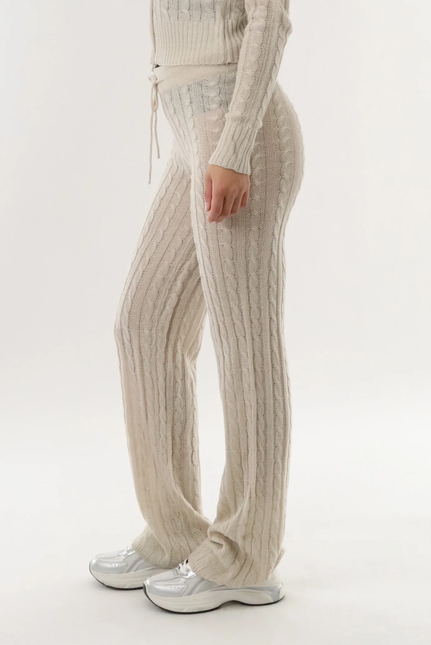 Runaway Bay Cable Knit Pants- Stone - Image 2