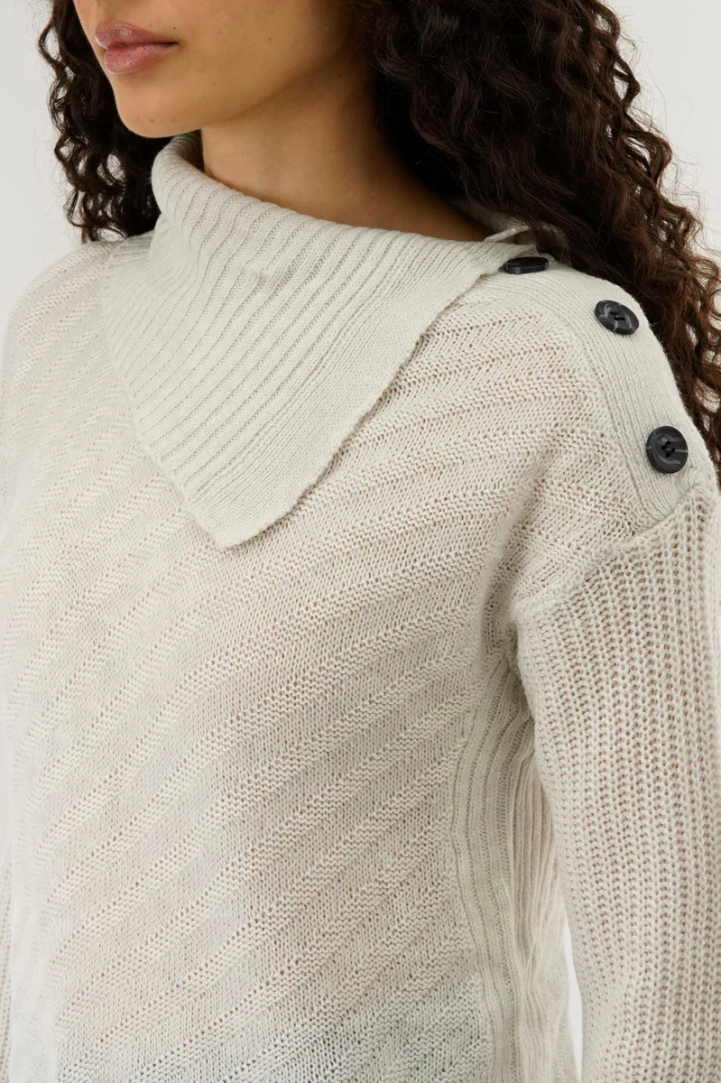 Beechers Brook High Neck Pullover Sweater - Cream - Image 4