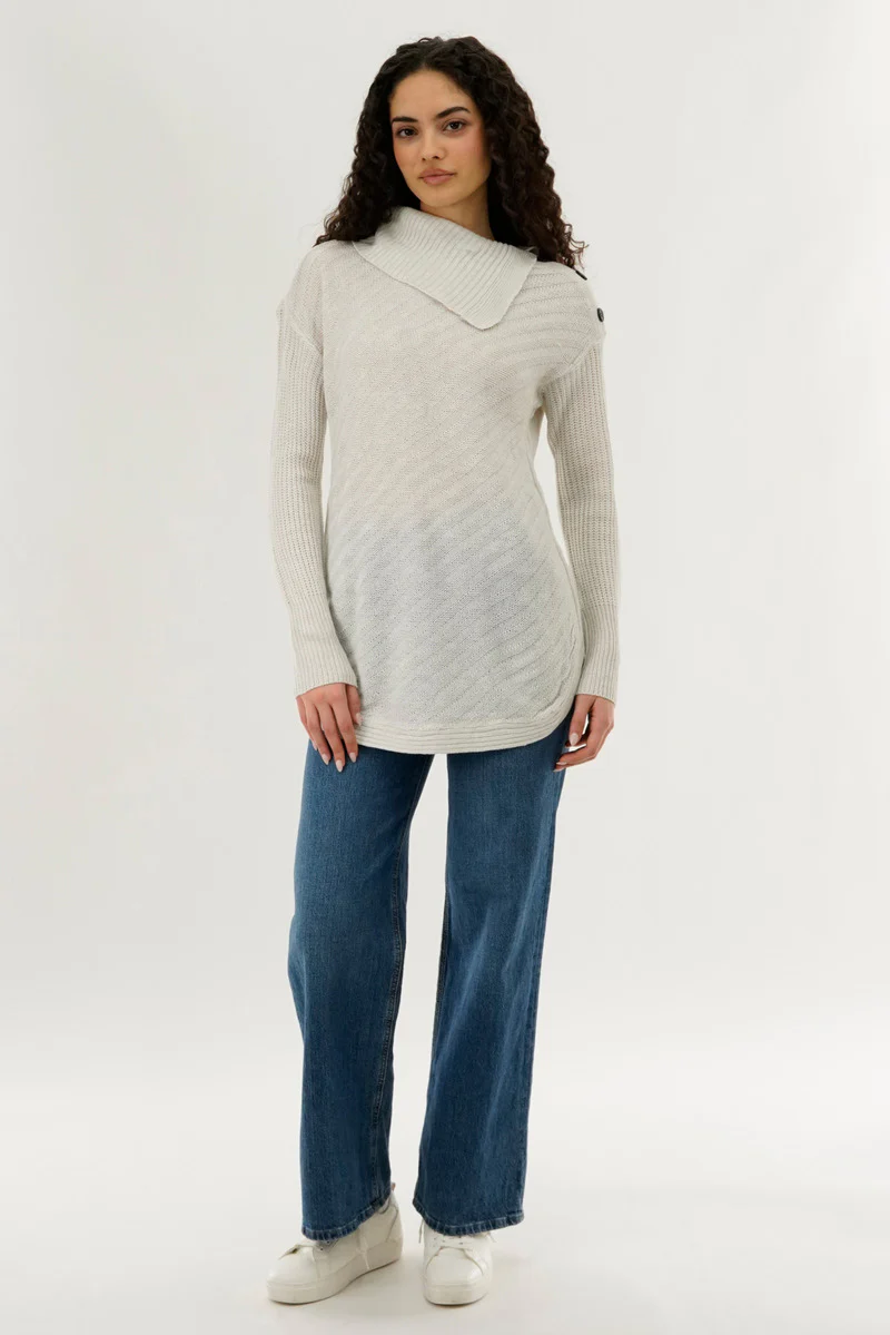 Beechers Brook High Neck Pullover Sweater - Cream - Image 5