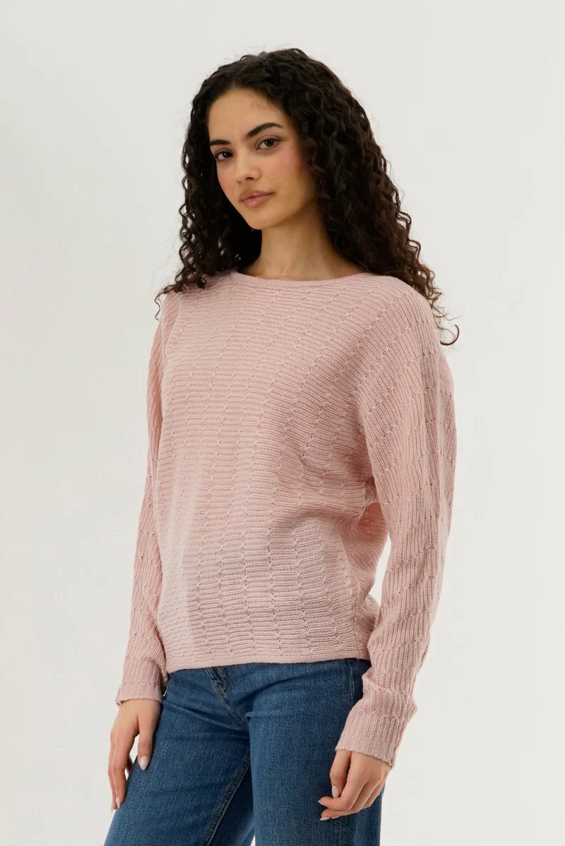 International INC Company Cable Knit Pullover Sweater - Blush - Image 2