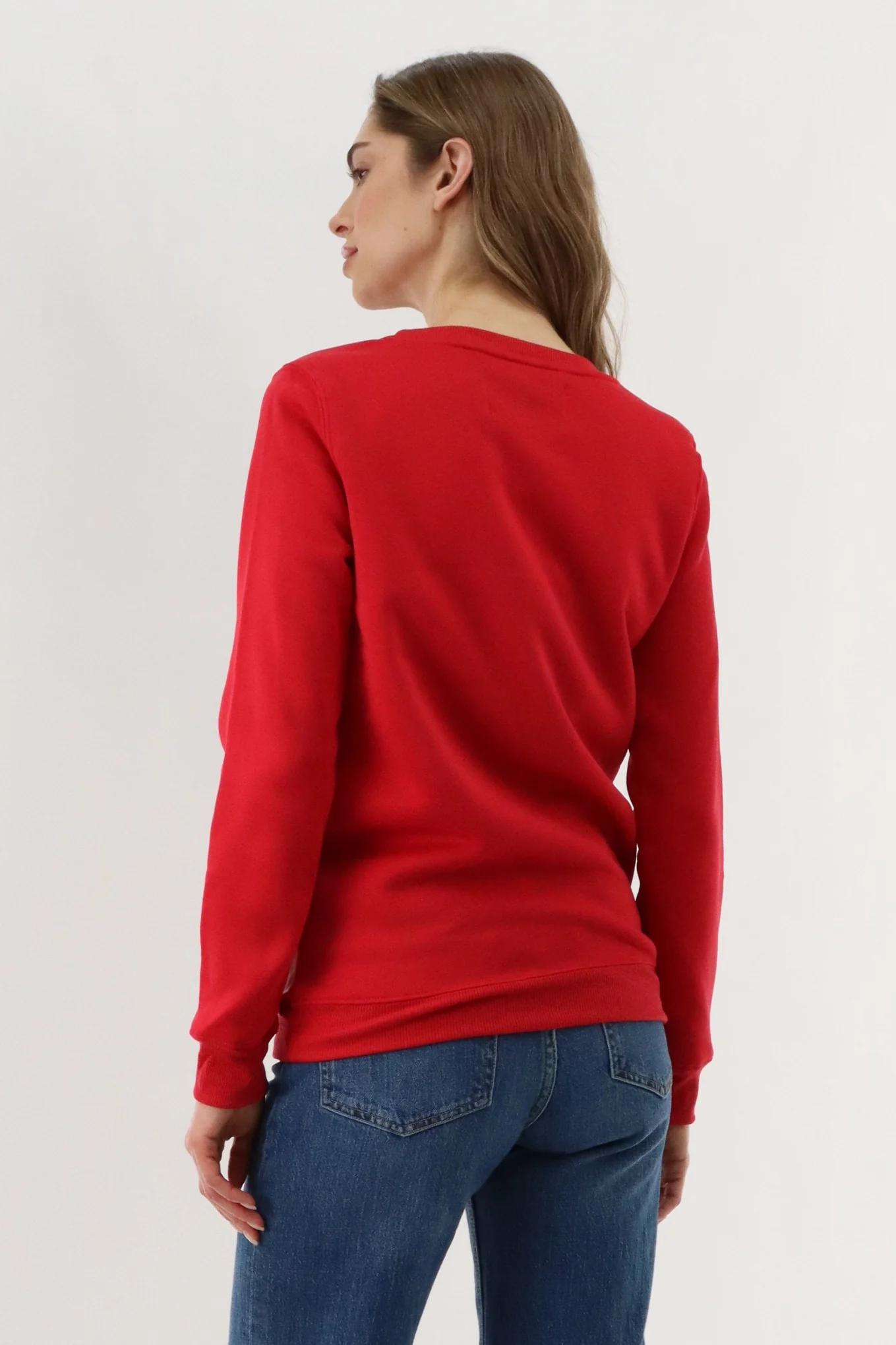 Festive Reindeer Christmas Sweater - Red - Image 3