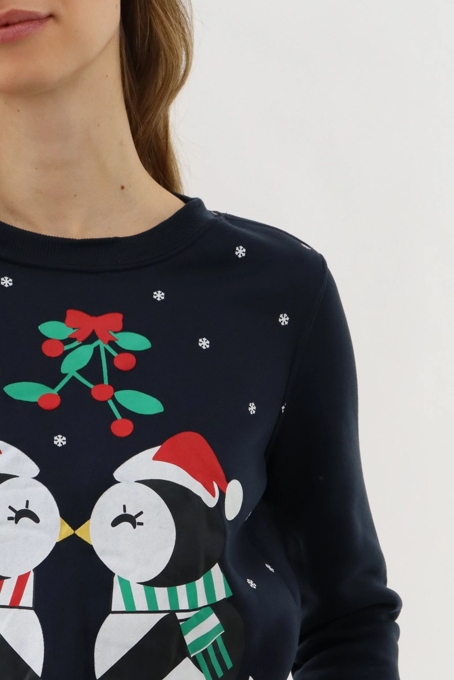 Festive Penguins Christmas Sweater - Navy - Image 4