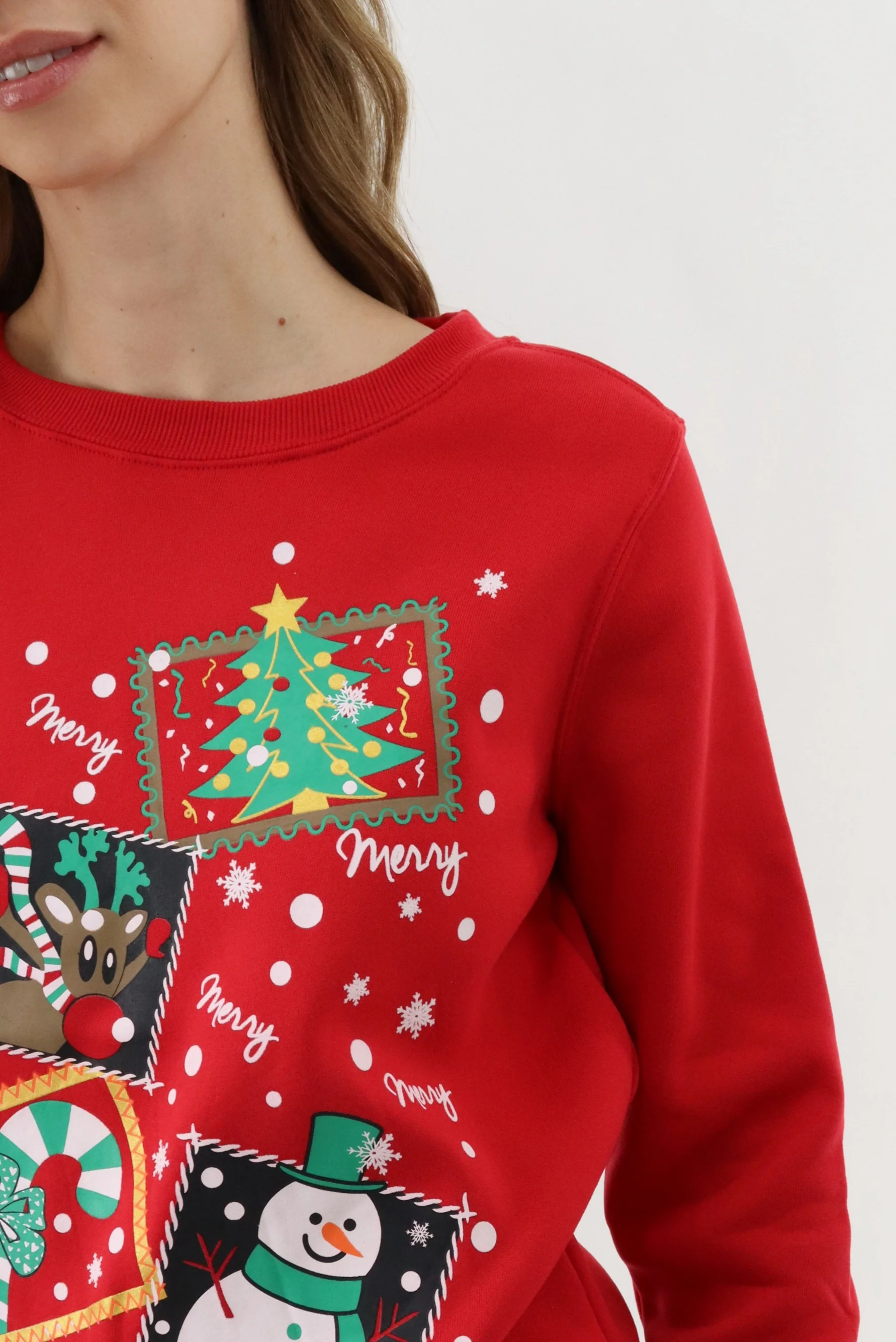 Festive Merry Christmas Sweater - Red - Image 4