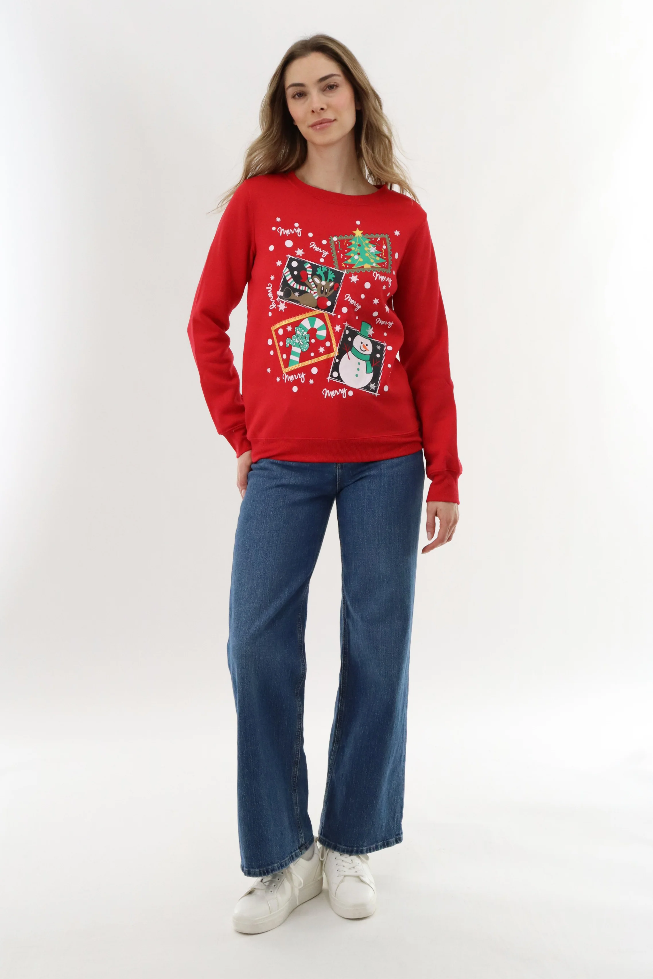 Festive Merry Christmas Sweater - Red - Image 5
