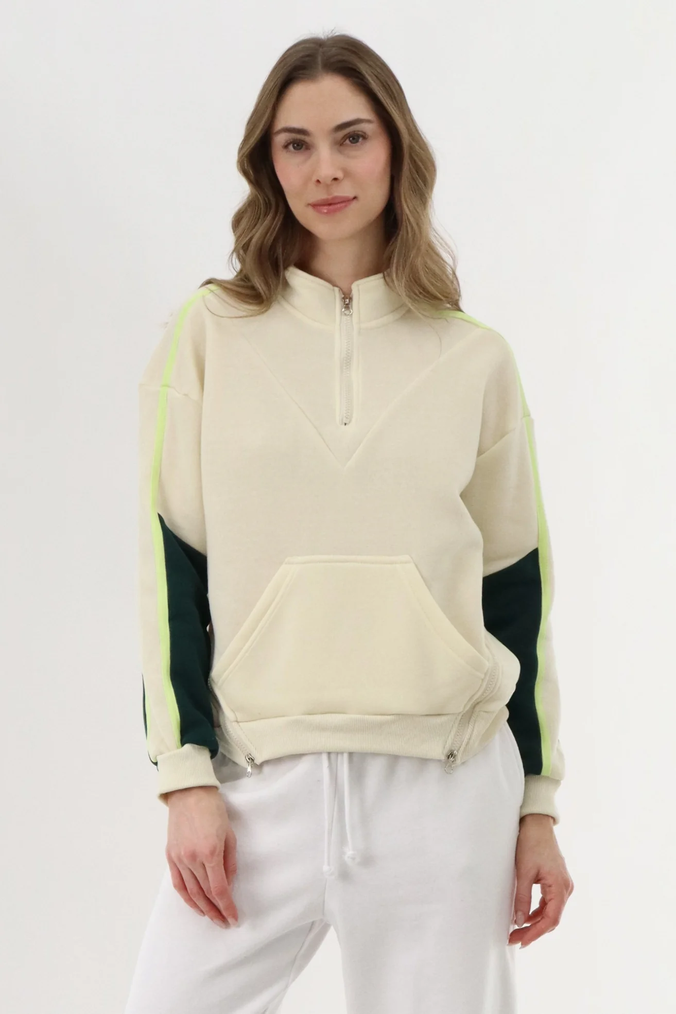 New Look Fleece Pullover Sweater - Cream
