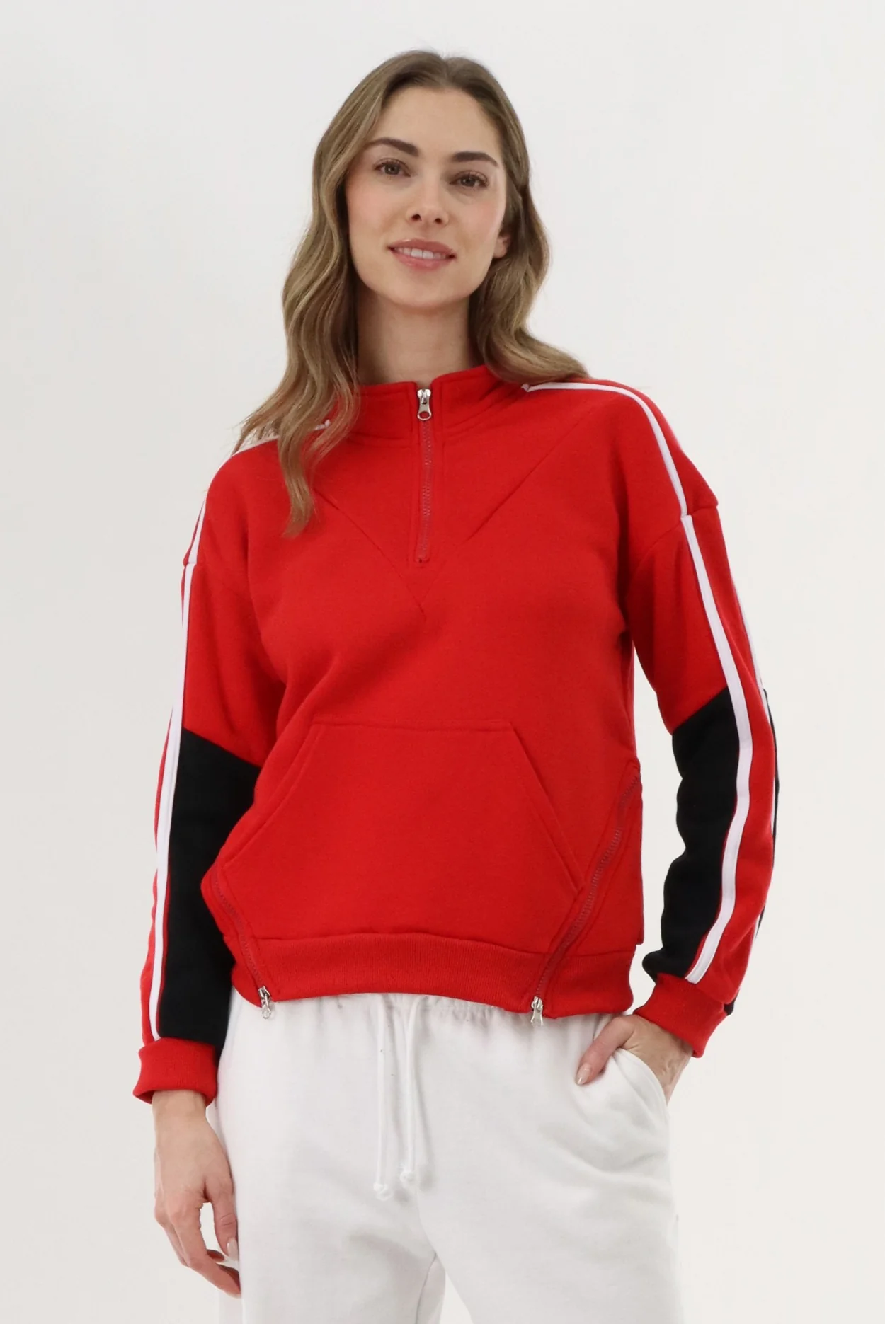 New Look Fleece Pullover Sweater - Red