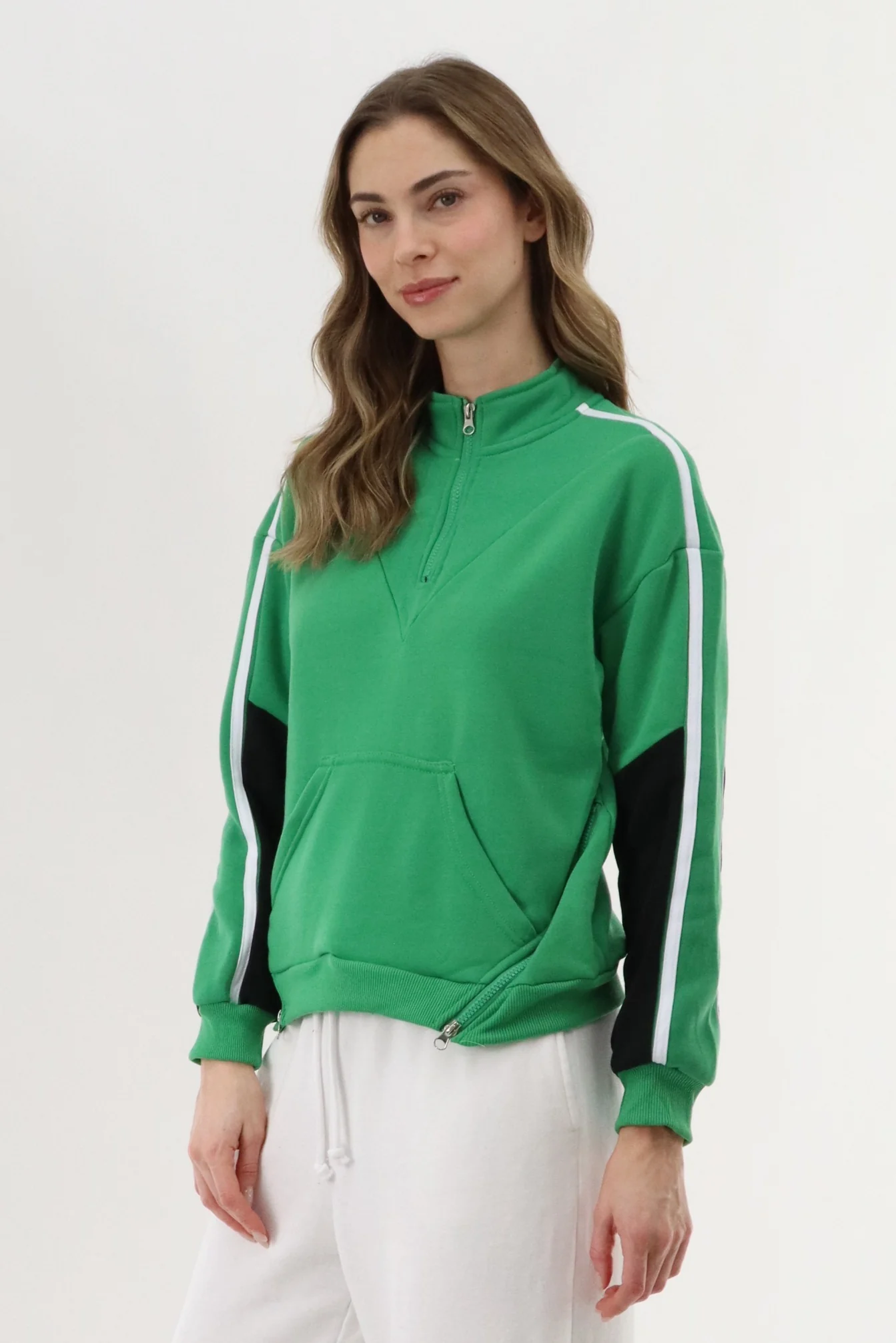 New Look Fleece Pullover Sweater - Green - Image 2