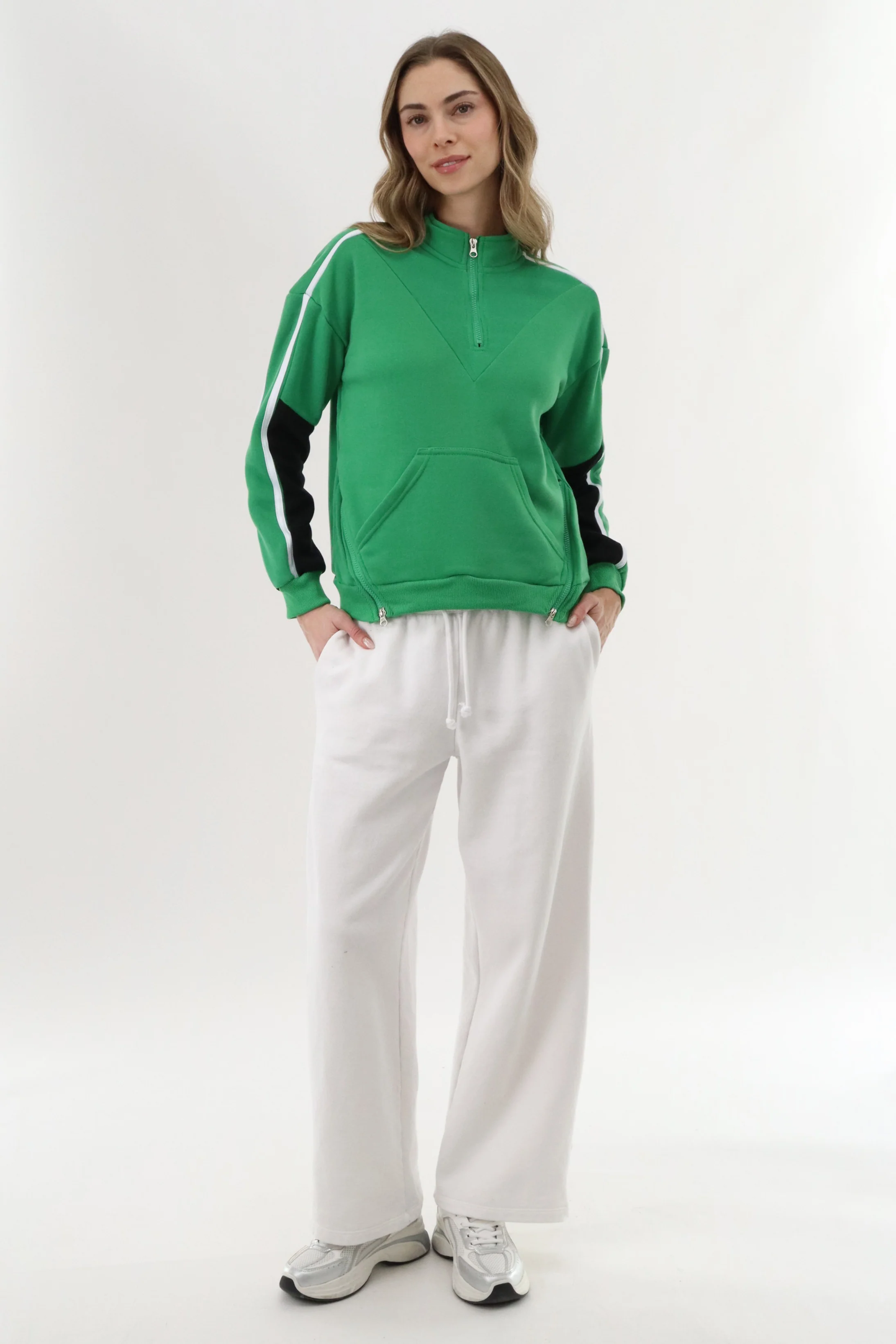New Look Fleece Pullover Sweater - Green - Image 5