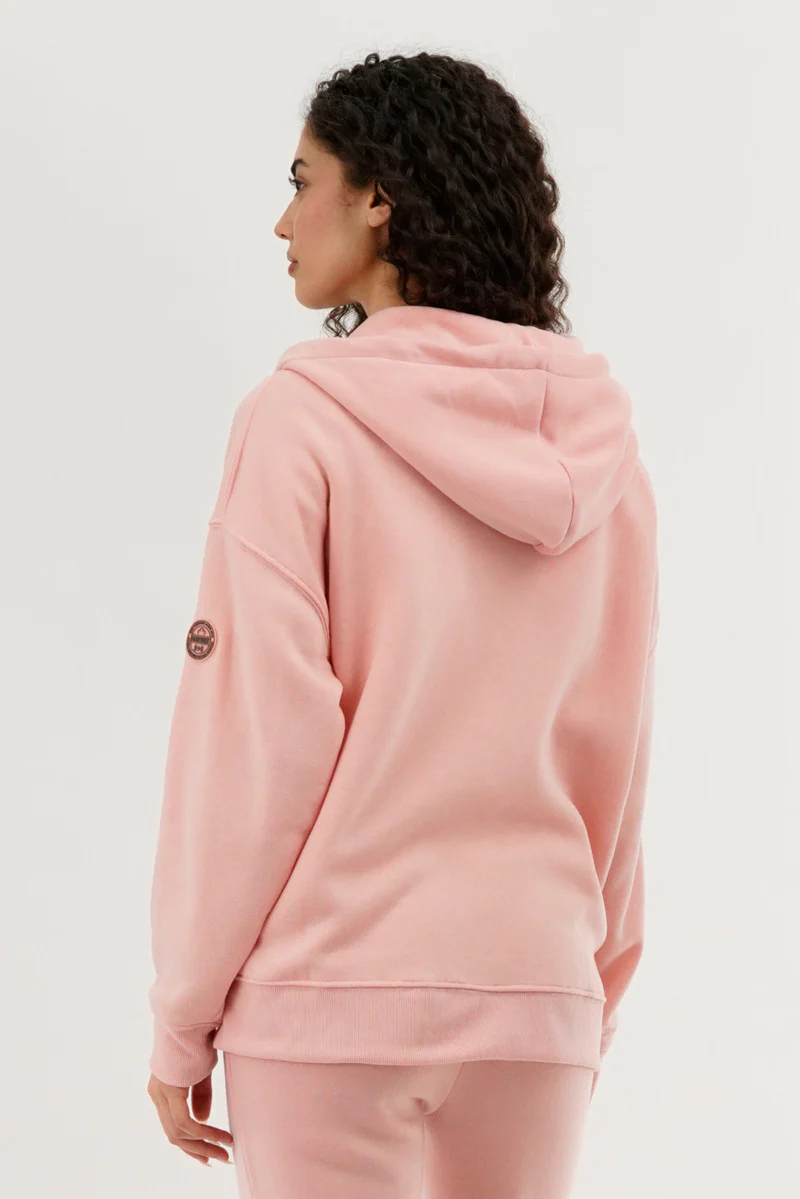 Fahrenheit Zip Up Drop Shoulder Hoodie - Pink - Image 3