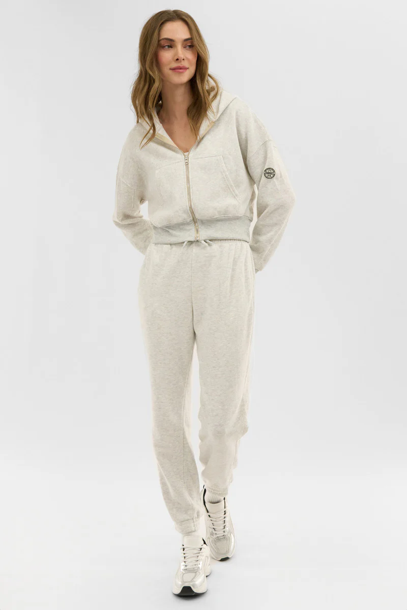 Fahrenheit Cropped Zip Up Hoodie - White - Image 5