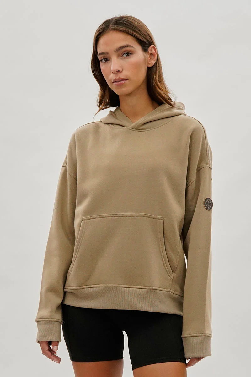Fahrenheit Drop Shoulder Pullover Hoodie - Camel