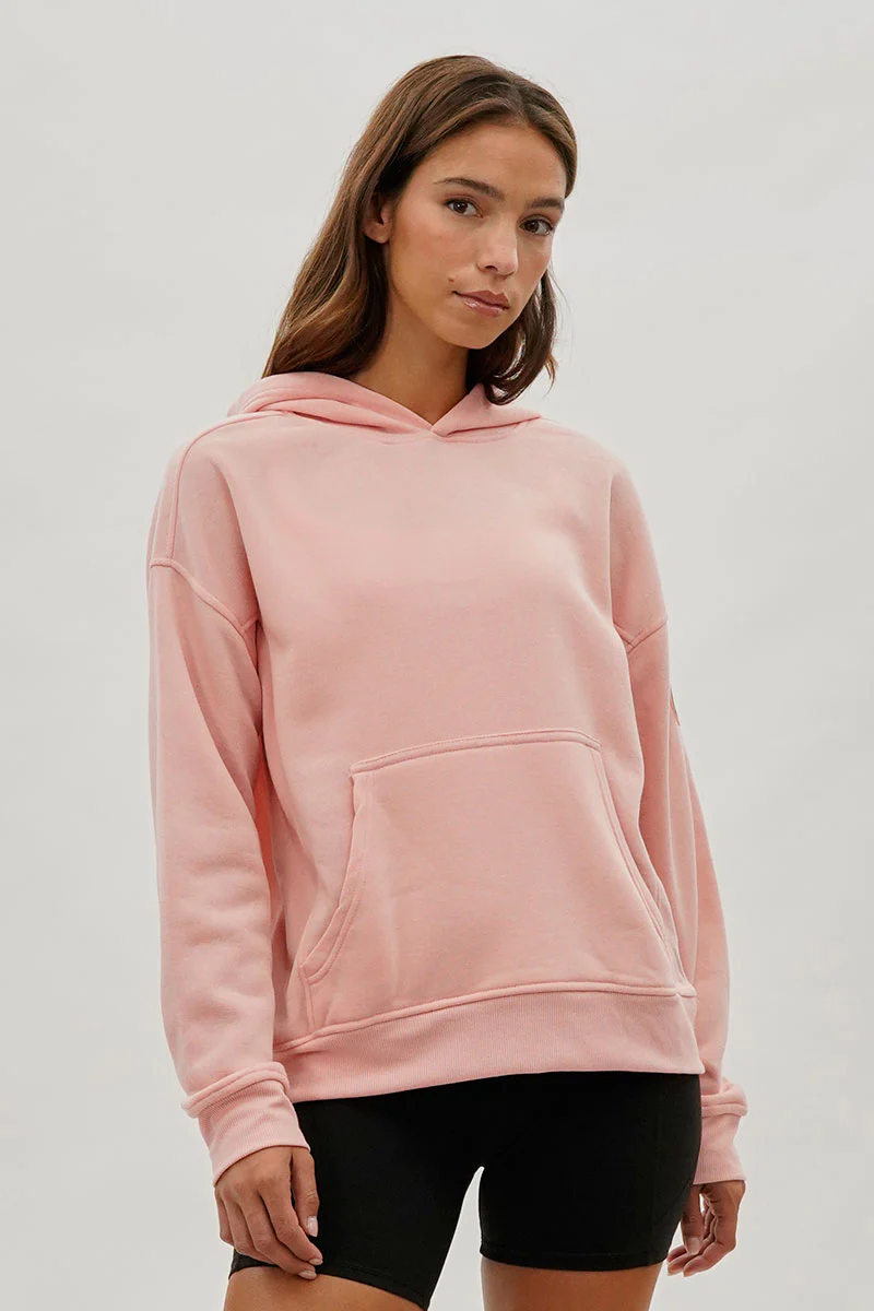 Fahrenheit Drop Shoulder Pullover Hoodie - Pink
